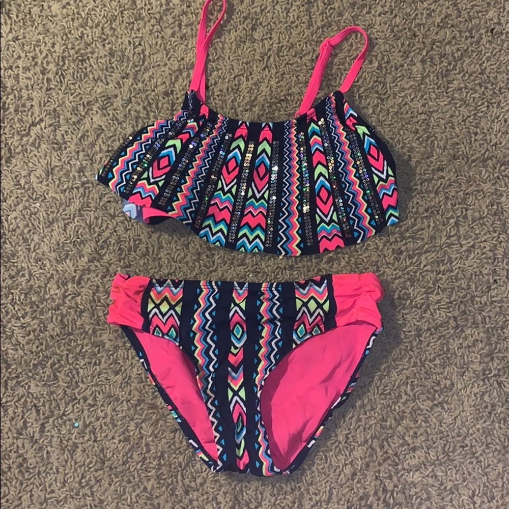 super cute justice swim suit!!💗💗💗